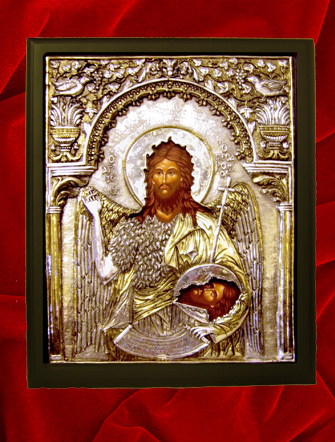 Sf Ioan Botezatorul icoana din argint