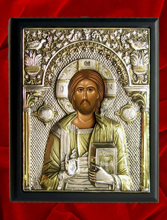 Iisus Hristos 5 icoana din argint aurit