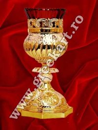 Candela de sfanta masa format mediu cu cupa bijutier, aurita