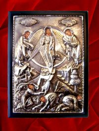 Icoana argint aurit Schimbarea la Fata