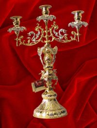 Sfesnic trei brate cu ingeri aurit